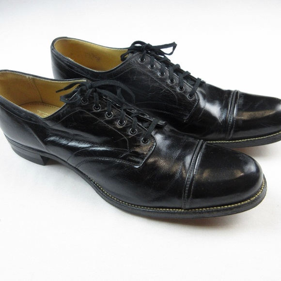 VTG Mid Century Men's Brogues Oxford Leather Shoes - Picture 4 of 14